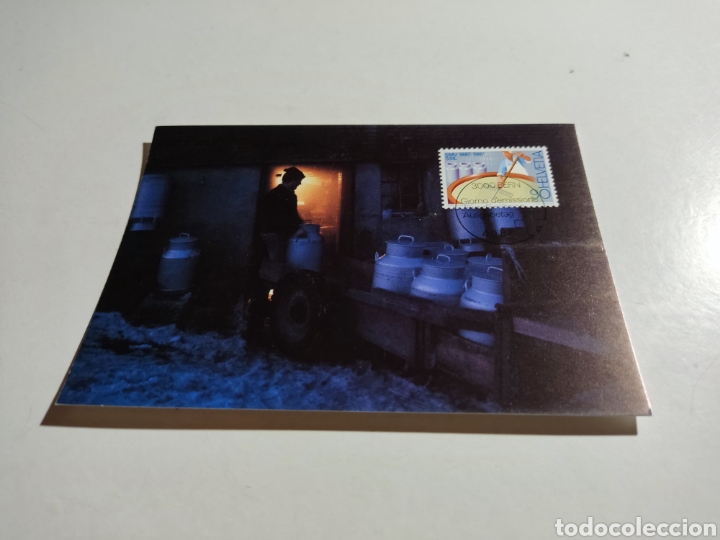 Sellos: Tarjeta m&aacute;xima Suiza lechero - Foto 1