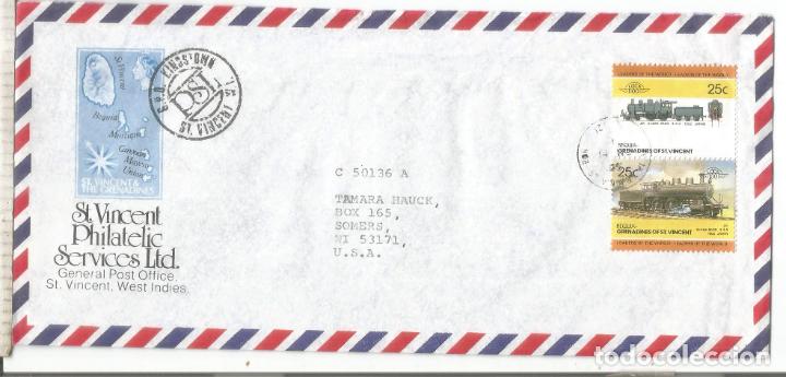 Sellos: BEQUIA ST VINCENT GRANADINES SELLOS FERROCARRIL RAILWAY VERY RARE ON COVERS
