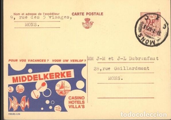 Sellos: BELGICA BELGIUM PUBLIBEL 2216 MIDDELKERKE CASINO HOTEL VILLAS TURISMO