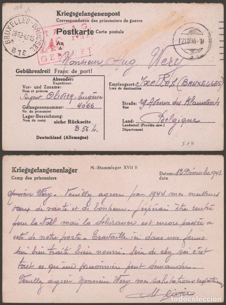 Sellos: ALEMANIA A BELGICA POW 1943 STALAG 246 CON CENSURA