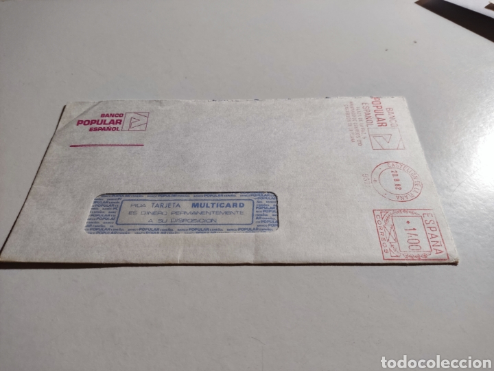 Briefmarken: Sobre circulado Banco popular espa&ntilde;ol