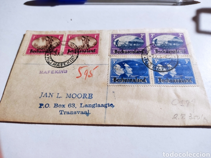 Timbres: Sobre circulado suid &Aacute;frica ,bechuanaland