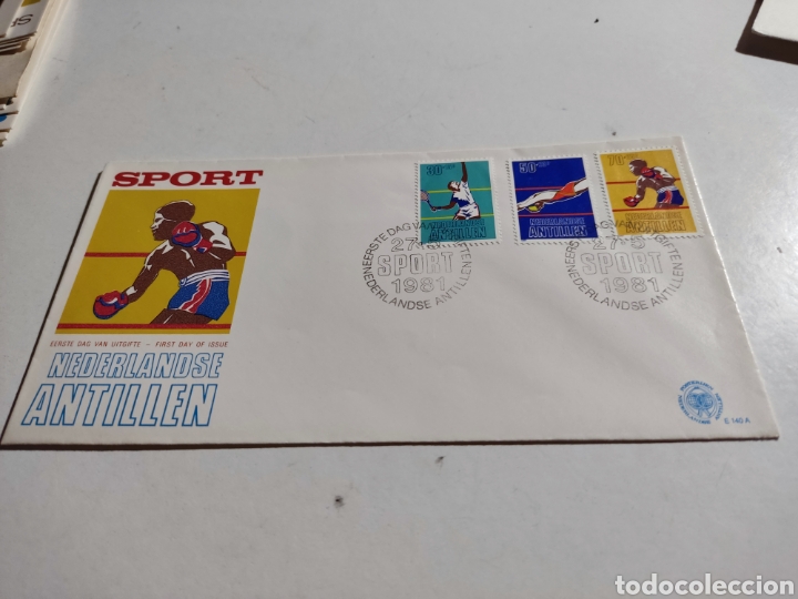 Timbres: Sobre primer d&iacute;a antillen nederland, sport boxeo