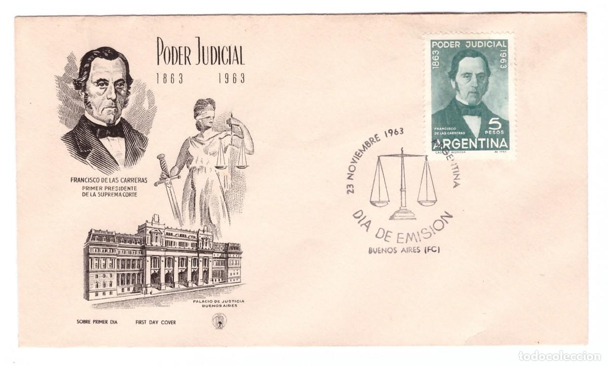 Sellos: ARGENTINA - FDC CENTENARIO DEL PODER JUDICIAL - 23/11/1963 - Foto 1
