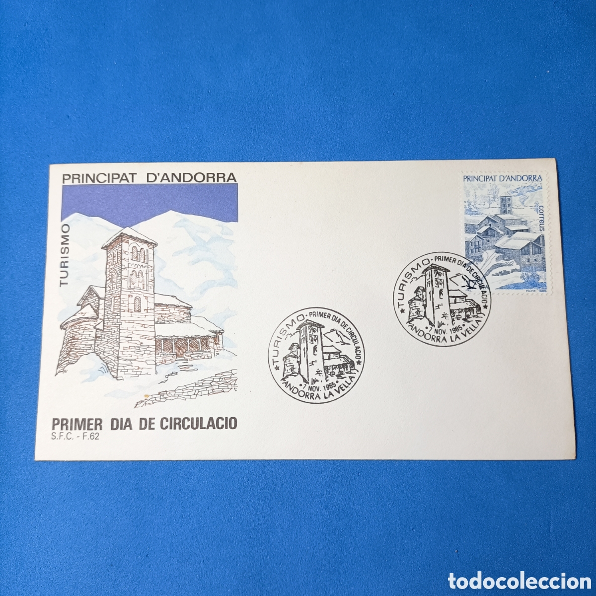 Sellos: (XTI.10) SOBRE. PD. PRINCIPAT D'ANDORRA. TURISMO.