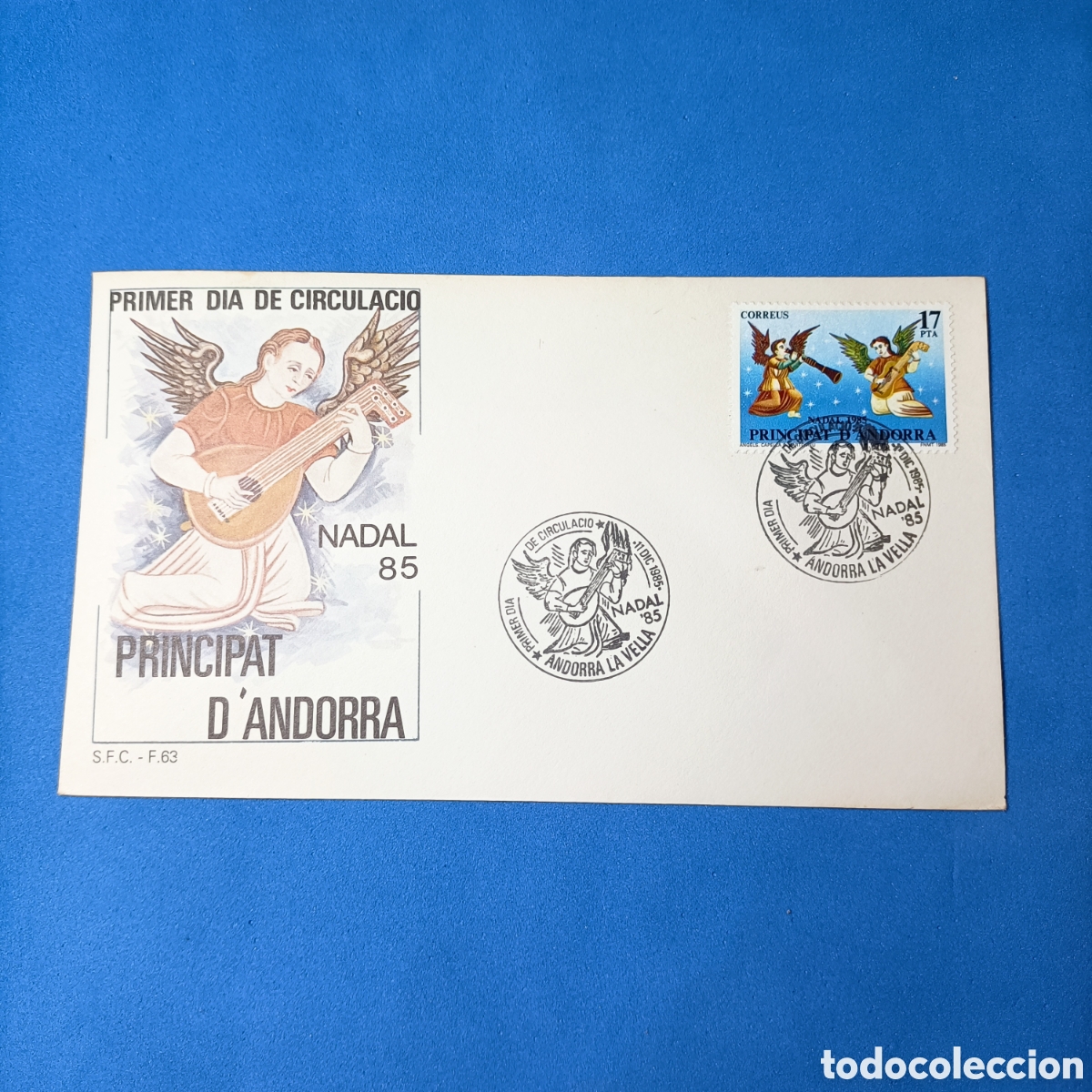 Sellos: (XTI.10) SOBRE. PD. PRINCIPAT D'ANDORRA. NADAL 85