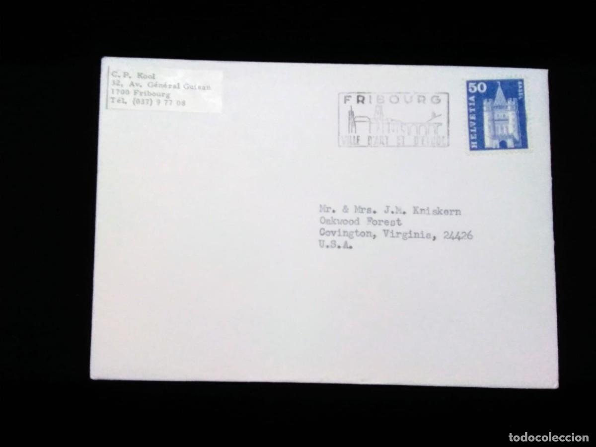 Timbres: J) 1976 SWITZERLAND, CASTLE, FRISOURG, AIRMAIL, CIRCULATED COVER, FROM FRIBOURG TO USA