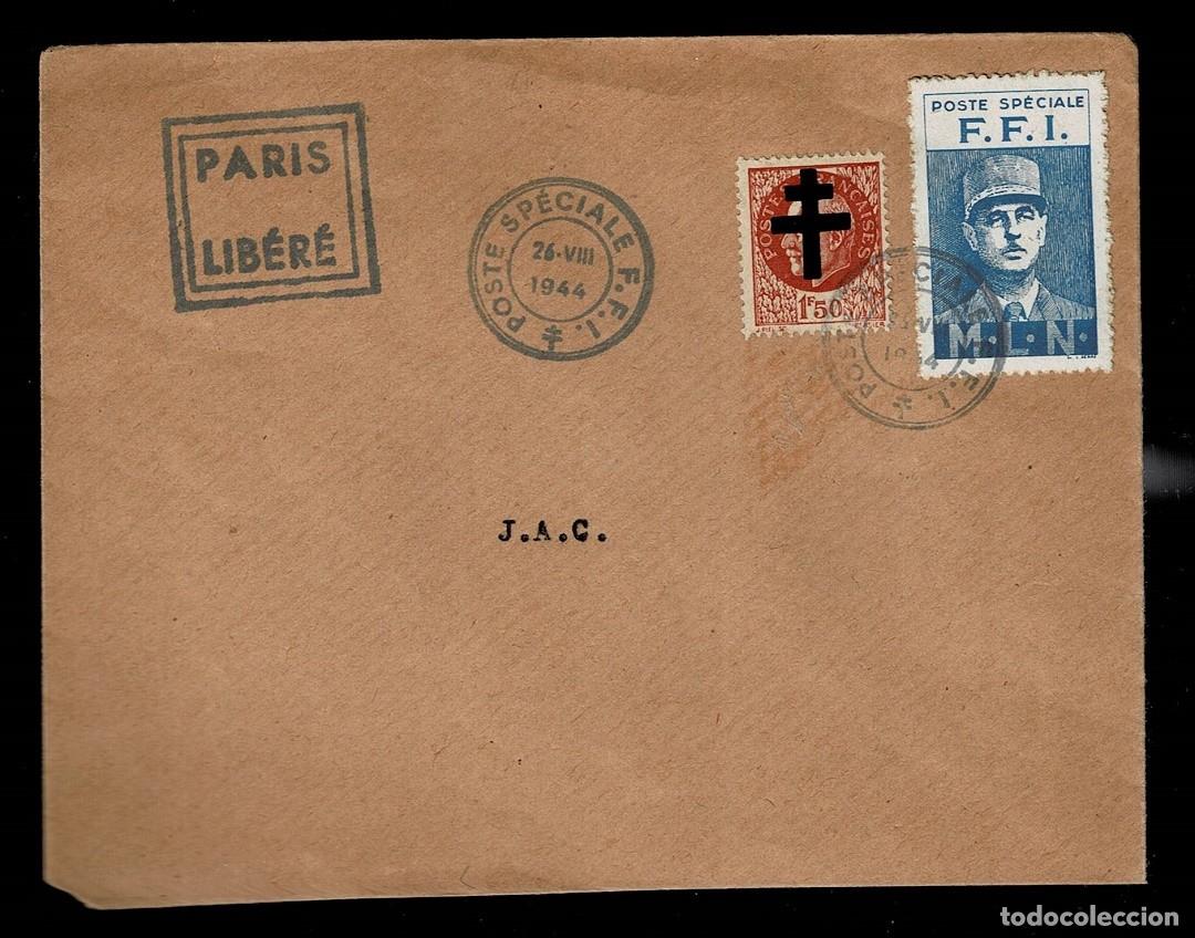 Timbres: S2-168 LIB44P1-22. 22-8-1944 FFI MAIL DE GAULLE LIBERACI&Oacute;N DE PAR&Iacute;S INSURRECCI&Oacute;N