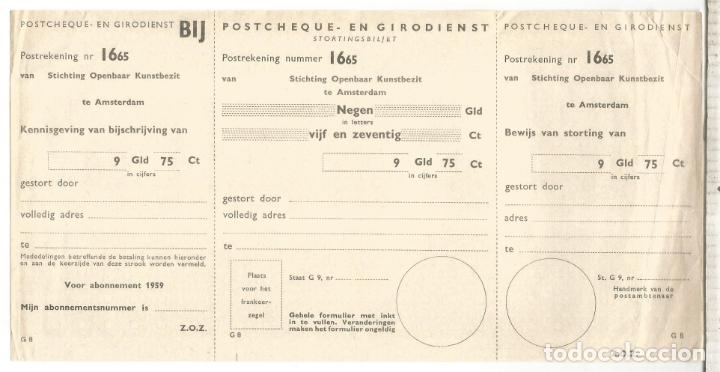 Sellos: HOLANDA DOCUMENTO POSTCHEQUE EN GIRODIENST - Foto 1