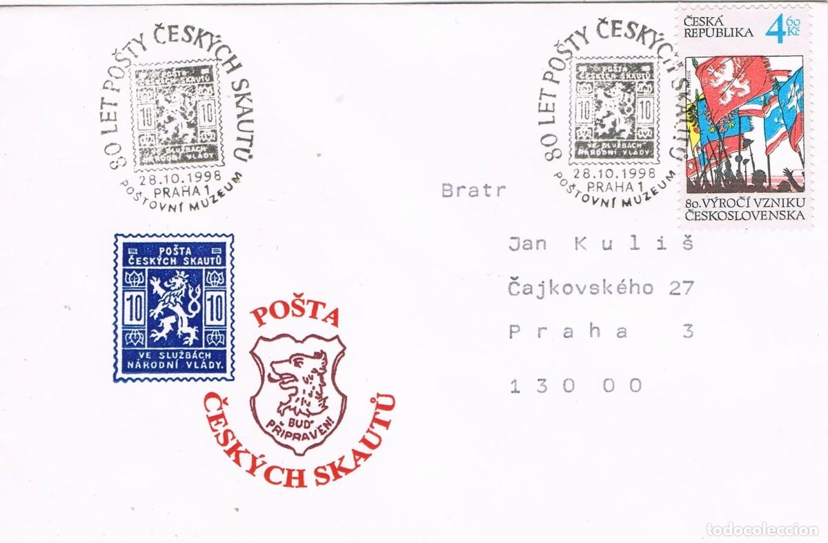 Briefmarken: 1022. Carta PRAHA (checoslovaquia) 1998. Escudo, cesky Skatu