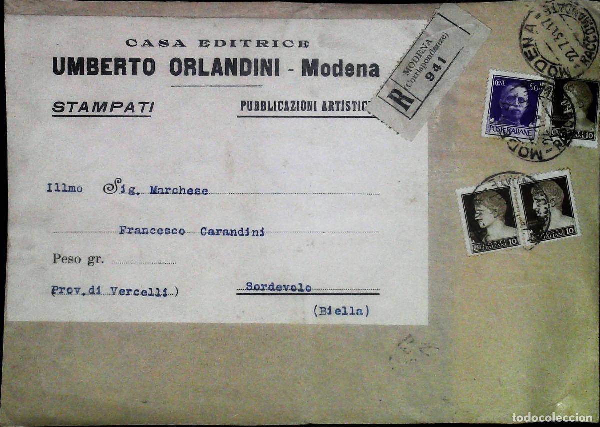 Selos: Frammento busta Italia Imperiale Raccomandata viaggiata