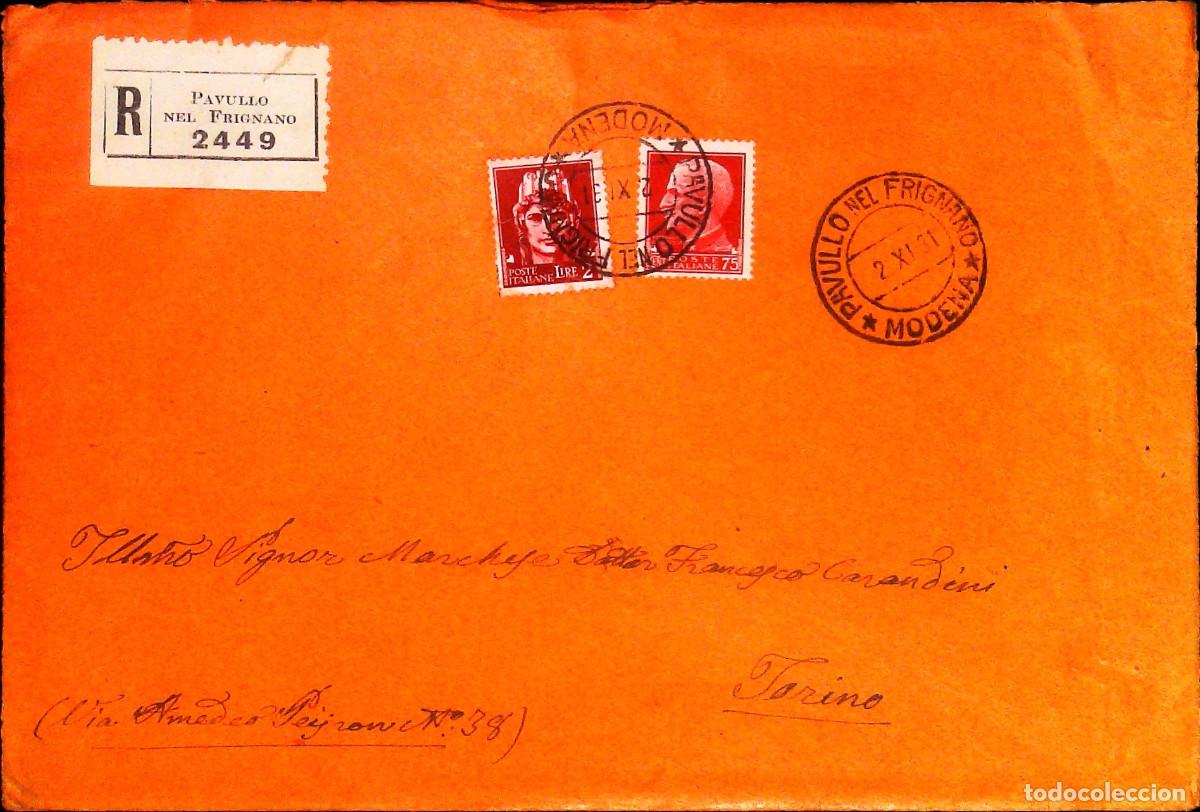 Selos: Frammento busta Italia Imperiale Raccomandata viaggiata