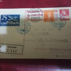 Sellos: SWITZERLAND 1924 AIRMAIL FLIGHT REGISTERED GRENCHEN ZURICH.. Lote 400821444