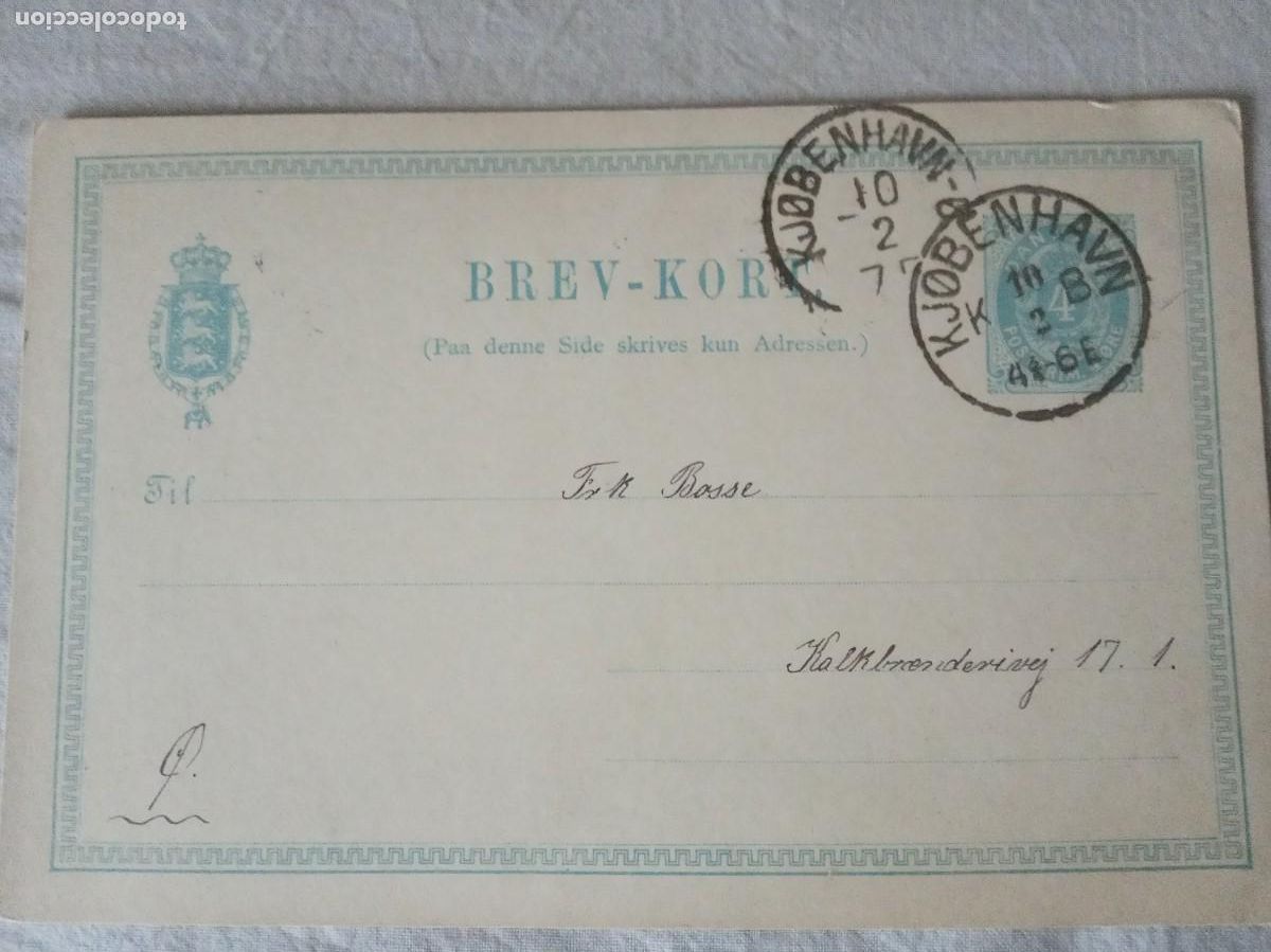 Francobolli: DENMARK 1886 tarjeta postal preestampada a KJOBENHAW.
