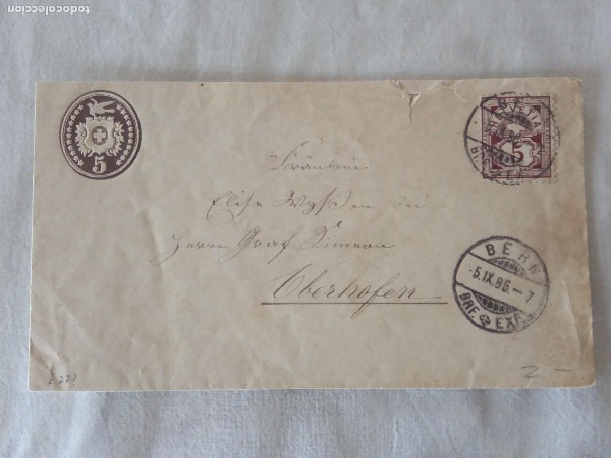 Briefmarken: 1886.ENTERO POSTAL SUIZA DE BERN A OBERHOFEN.