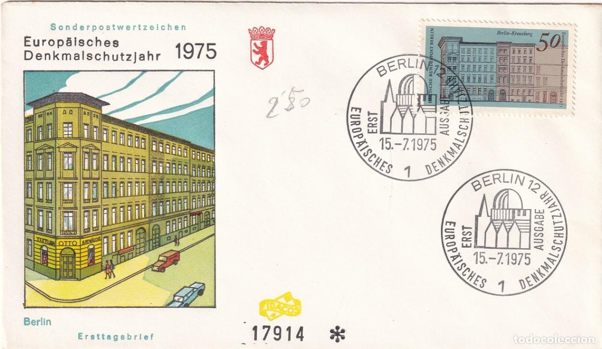 Briefmarken: Sobre Alemania, Berl&iacute;n 1975 - A&ntilde;o europeo de protecci&oacute;n de monumentos / Europ&auml;isches Denkmalschutz..