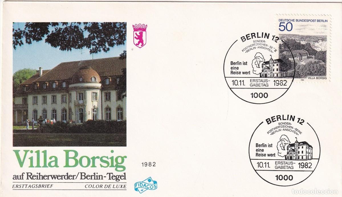 Briefmarken: Sobre Alemania, Berl&iacute;n 1982 - Aspectos de Berl&iacute;n / Villa Borsig auf Reiherwerder / Berlin-Tegel
