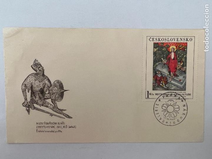 Selos: SOBRE CON SELLO Y MATASELLOS. CESKOSLOVENSKO POSTA. MISTR TREBOSNKEHO OLTARE. GALERIE PRAHA N&Aacute;RODN&Iacute;.