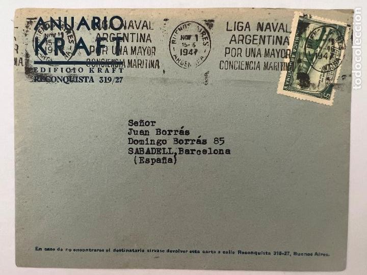 Selos: SOBRE CON SELLO Y MATASELLOS. ANUARIO KRAFT. LIGA NAVAL ARGENTINA POR UNA MAYOR CONCIENCIA MARITIMA.