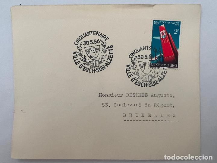 Briefmarken: SOBRE CON SELLO Y MATASELLOS. CINQUANTENAIRE VILLE D'ESCH-SUR-ALZETTE. 1956