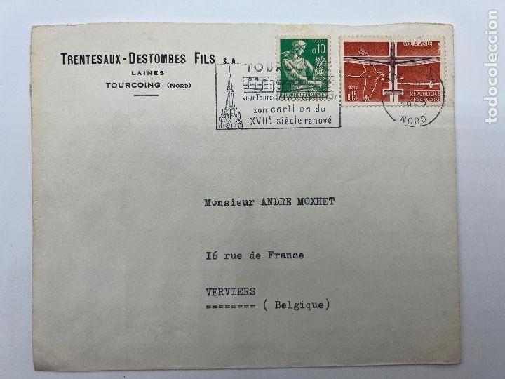 Briefmarken: SOBRE CON SELLO Y MATASELLOS. TOURCOING. SON CARILLON XVII SIECLE RENOVE.