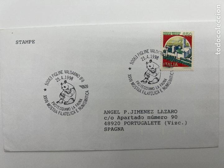 Briefmarken: SOBRE CON SELLO Y MATASELLOS. XXVII MOSTRA FILATELICA E NUMISMATICA. PROTEGGIAMO LA FAUNA. 1998