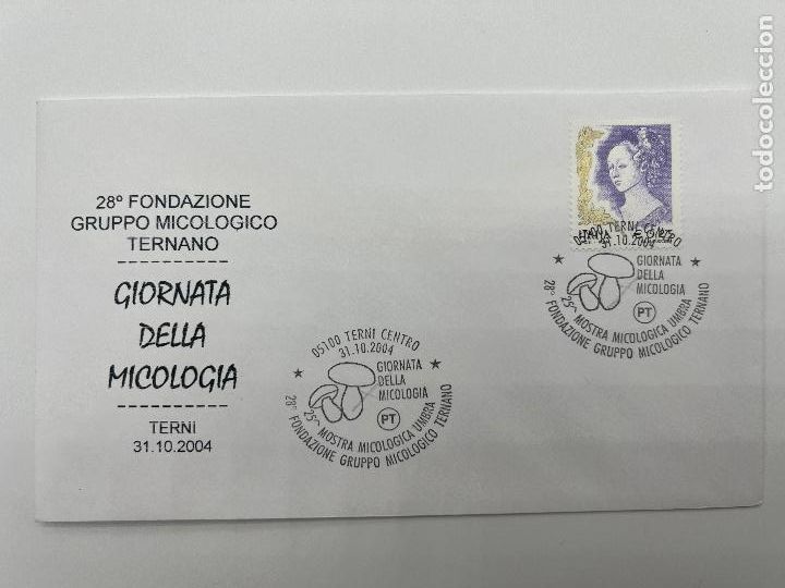 Briefmarken: SOBRE CON SELLO Y MATASELLOS. 28 FONDAZIONE GRUPPO MICOLOGICO TERNIANO.MOSTRA MICOLOGICA UMBRA 2004