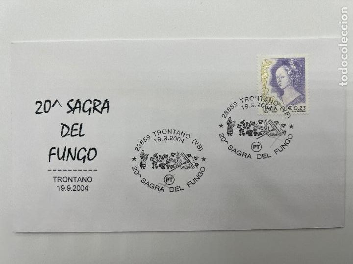 Briefmarken: SOBRE CON SELLO Y MATASELLOS. 20 SAGRA DEL FUNGO. TRONTANO 2004