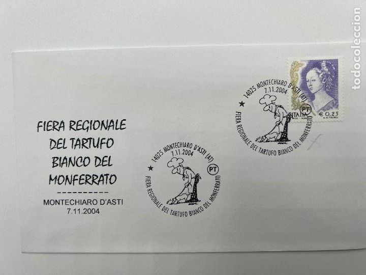 Briefmarken: SOBRE CON SELLO Y MATASELLOS. FIERA REGIONALE DEL TARTUFO BIANCO DEL MONFERRATO 2004