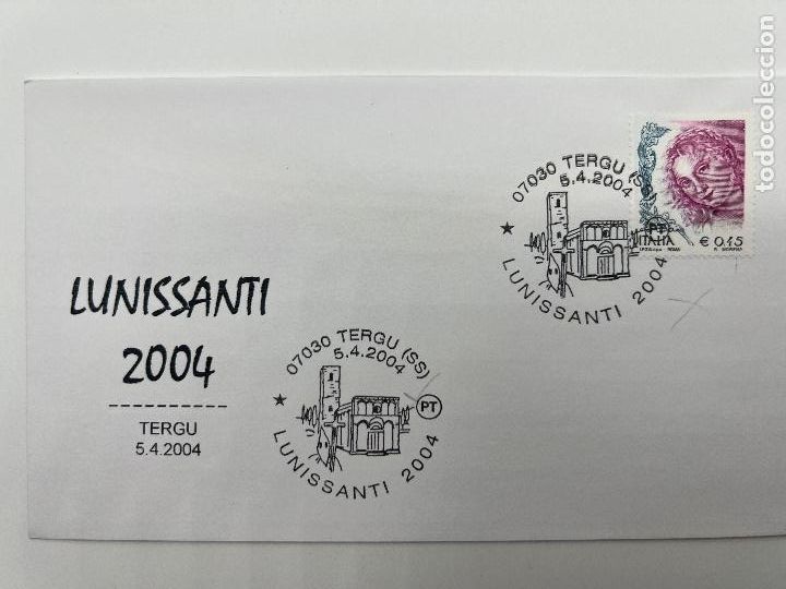 Briefmarken: SOBRE CON SELLO Y MATASELLOS. LUNISSANTI. TERGU 2004