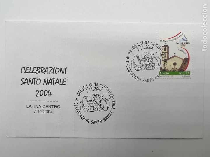 Briefmarken: SOBRE CON SELLO Y MATASELLOS. CELEBRAZIONI SANTO NATALE. LATINA CENTRO 2004