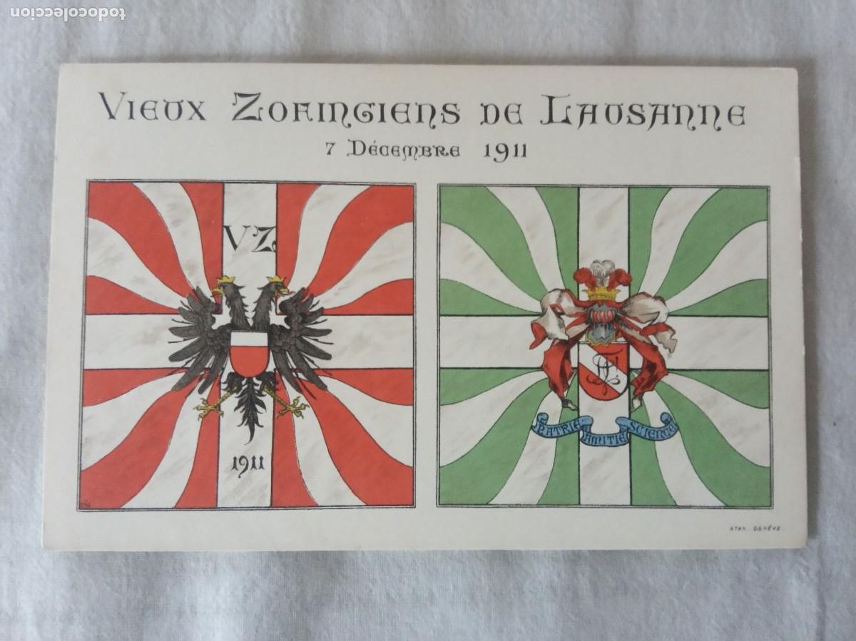 Stamps: 1911. CARTA POSTAL SUIZA.VIEUX ZOFINGUES DE LAUSANNE.NUEVA.
