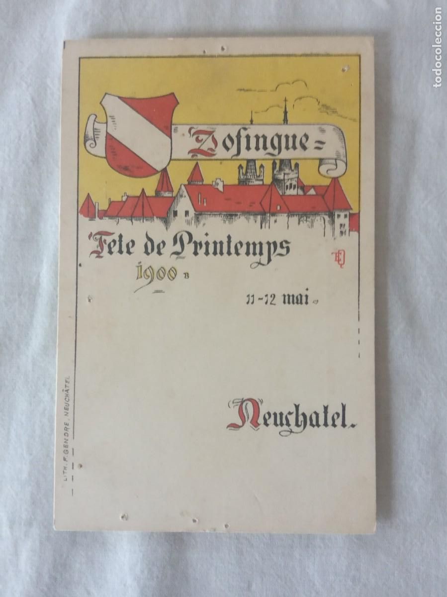 Stamps: 1900.CARTA POSTAL SUIZA.ZOFINGUE NEUCHATEL.NUEVA.
