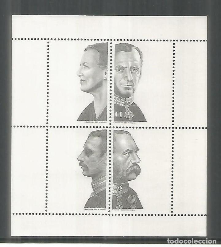 Francobolli: DINMARCA HAFNIA 2001 BLACK PRINT PRUEBA NE NEGRO REYES KING QUEEN