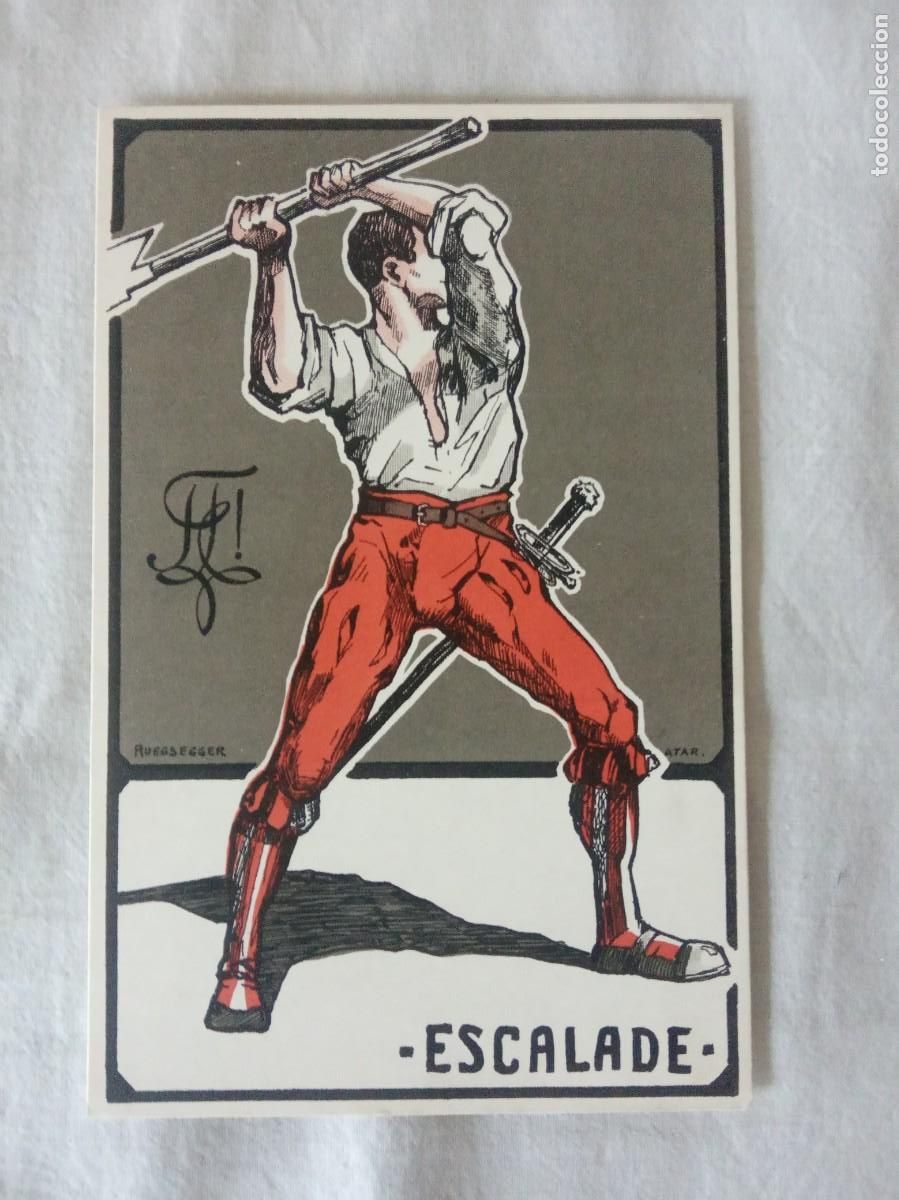 Francobolli: ANTIGUA CARTA POSTAL SUIZA.ESCALADE.NUEVA.