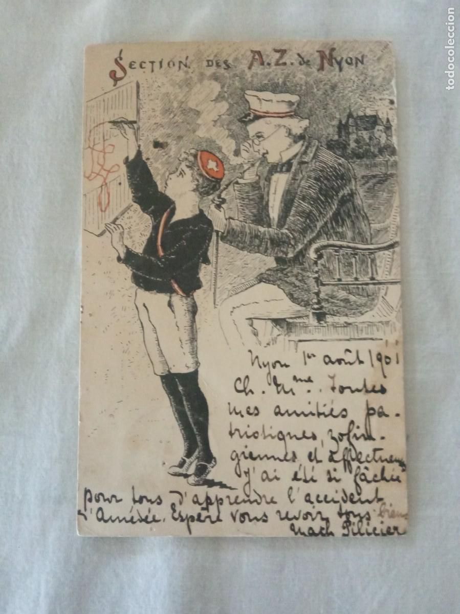 Selos: 1901. CARTA POSTAL SUIZA.SECTION DES A.Z. DE NYON.
