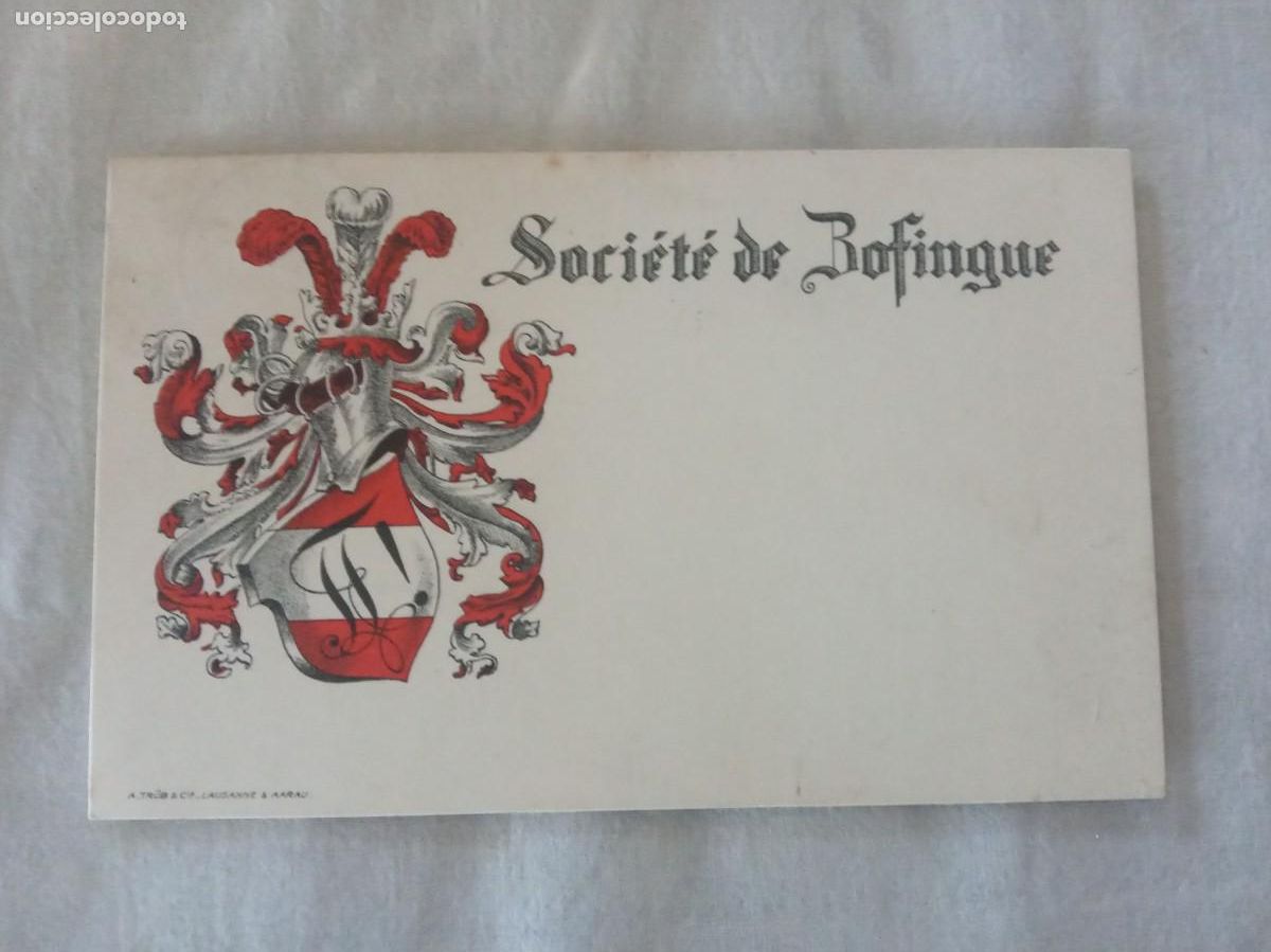 Selos: 1913. CARTA POSTAL SUIZA.SOCIETE DE ZOFINGUE.