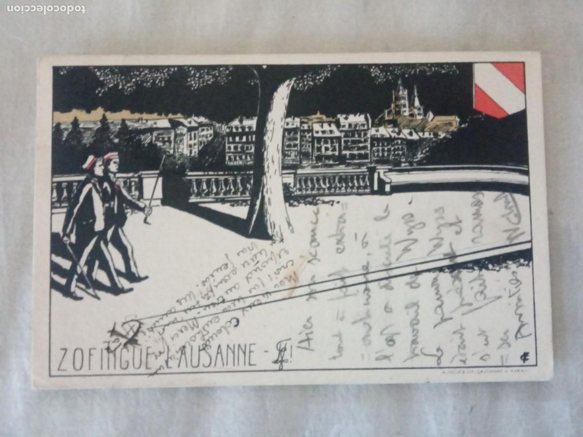 Selos: 1913. CARTA POSTAL SUIZA.ZOFINGUE LAUSANNE.