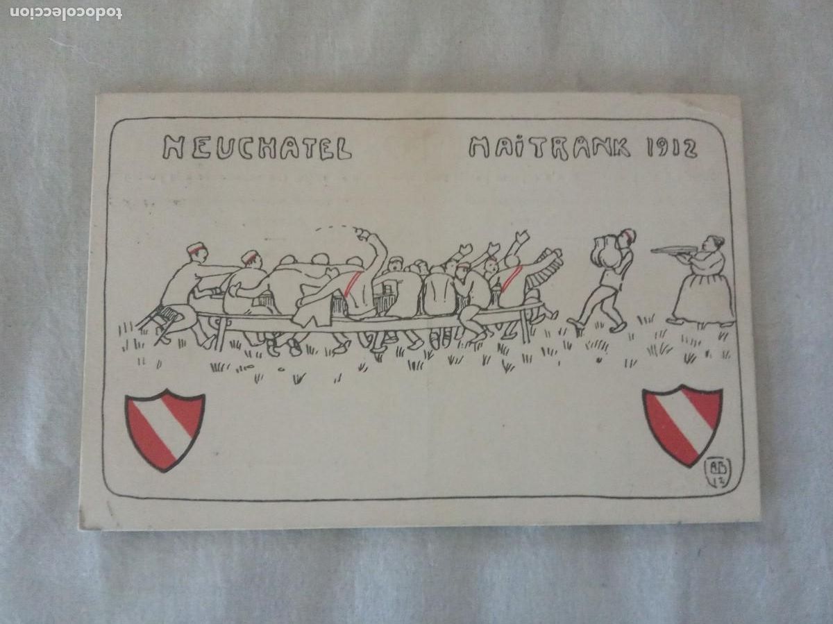 Selos: 1912. CARTA POSTAL SUIZA.NEUCHATEL.