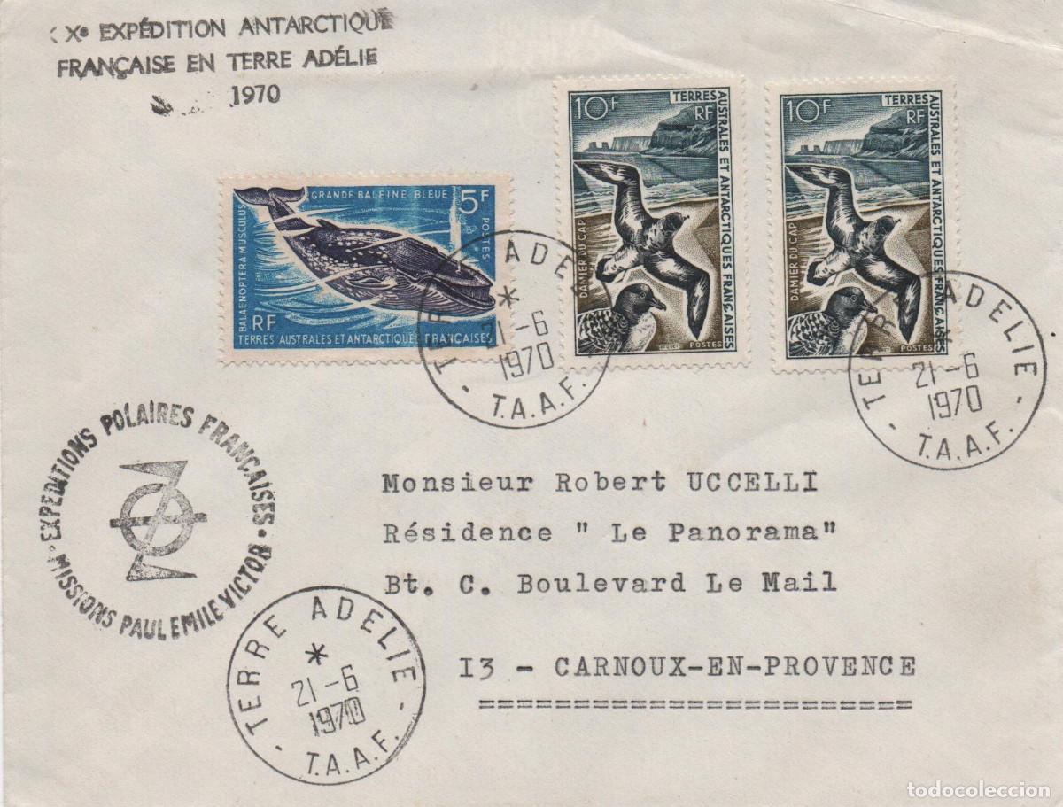 Selos: Carta de 1970 de la X expedici&oacute;n francesa a tierra Adelie