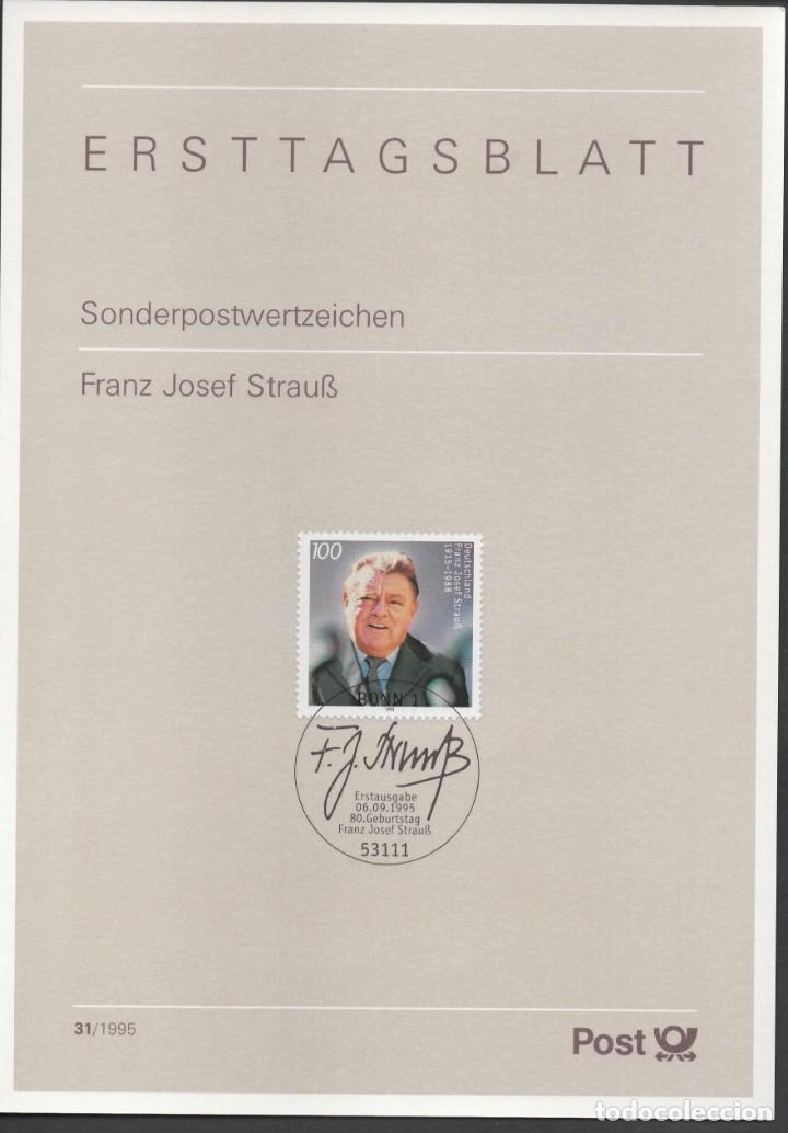 Selos: ALEMANIA FRANZ JOSEF STRAUSS AUTOGRAFO POLITICO