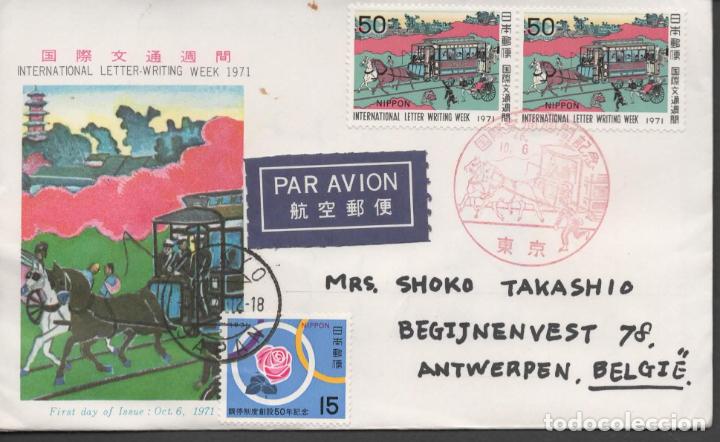 Francobolli: JAPON JAPAN CC SELLO 1971 TRANVIA TRAM CABALLO HORSE TRAMWAY