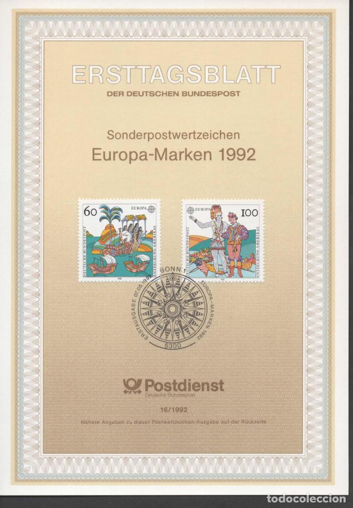 Timbres: ALEMANIA EUROPA 1992 DESCUBRIMIENTOS