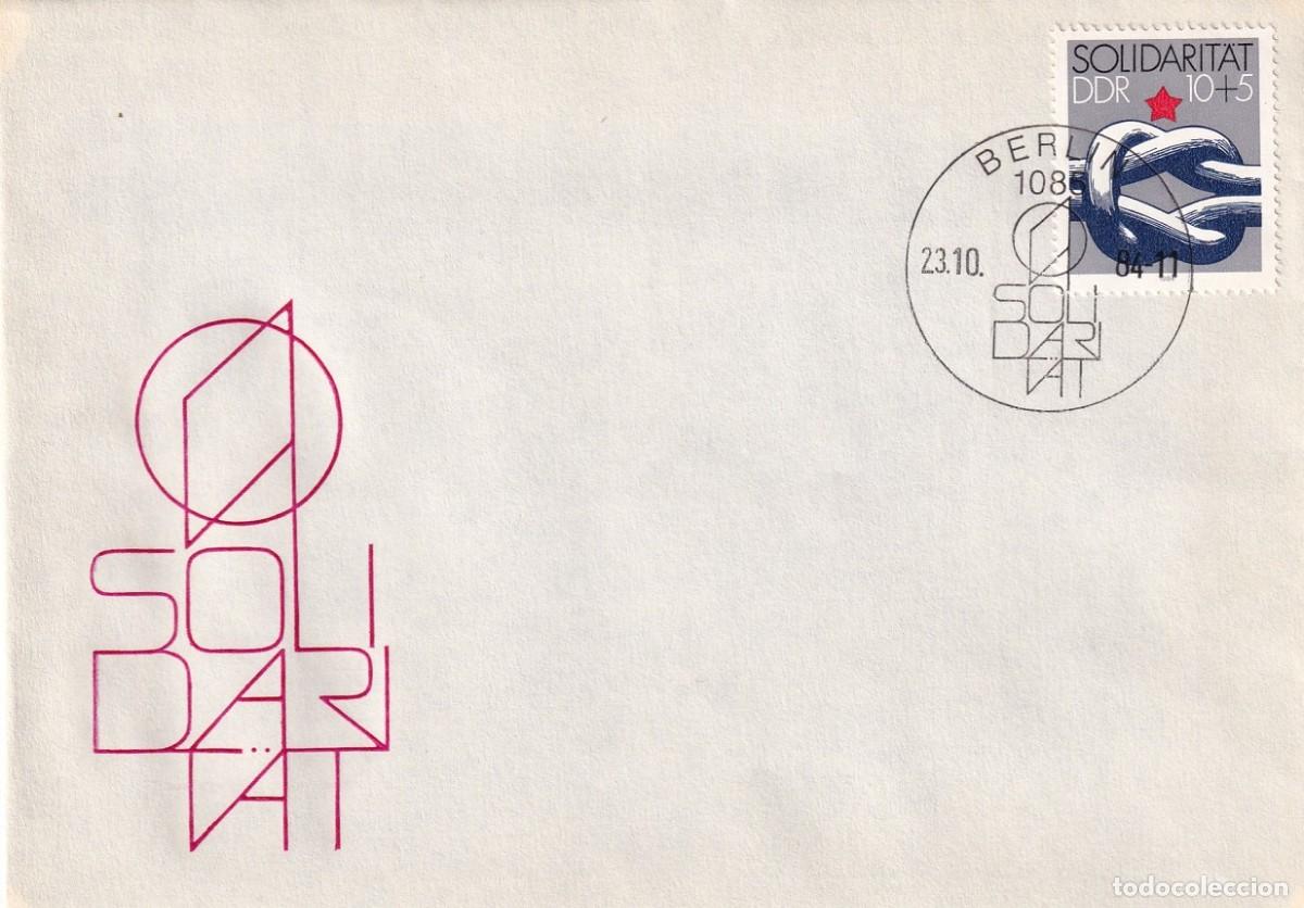 Timbres: Sobre DDR Berl&iacute;n 1984 / Solidaridad - Solidarit&auml;t