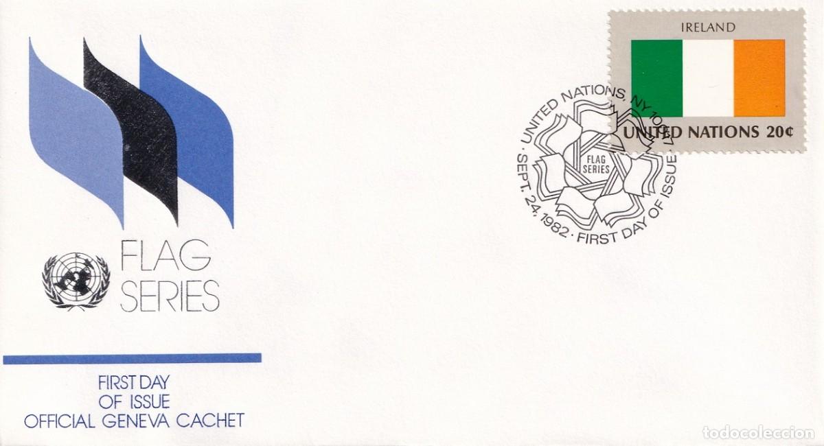 Francobolli: FDC Naciones Unidas 1982 - Banderas &middot; Irlanda / Flag Series - Official Geneva Cachet / Matasellos NY