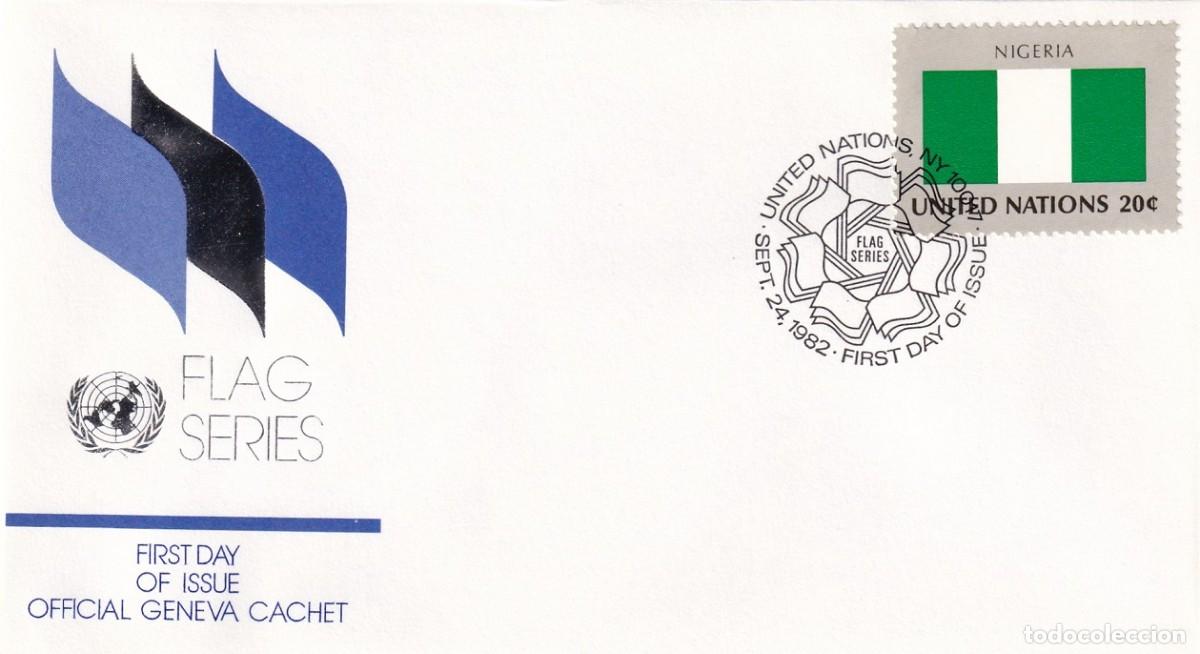 Francobolli: FDC Naciones Unidas 1982 - Banderas &middot; Nigeria / Flag Series - Official Geneva Cachet / Matasellos NY