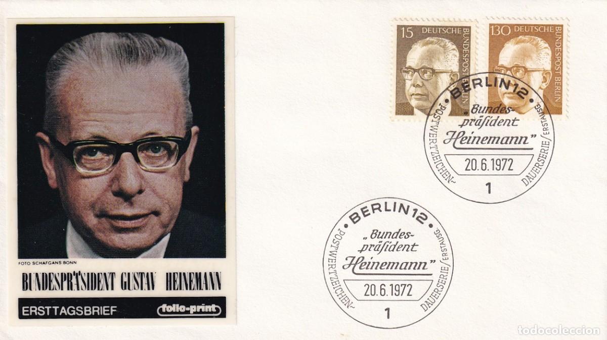 Francobolli: Alemania, Berl&iacute;n 1972 - Bundespr&auml;sident Dr. Dr. Gustav Heinemann