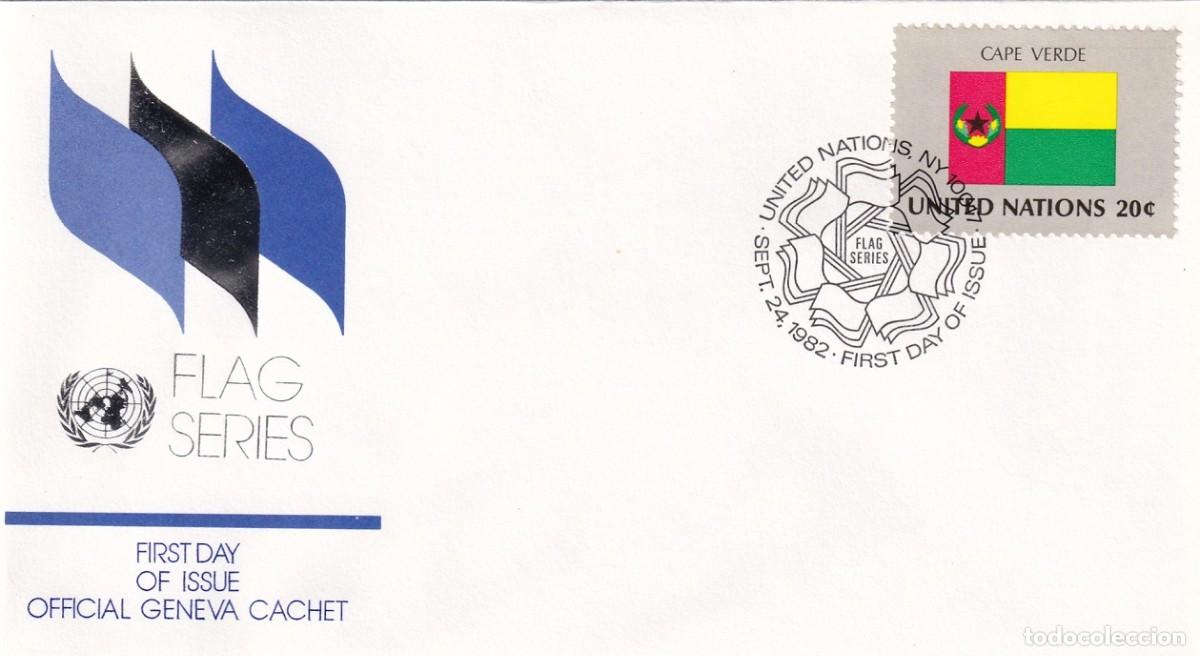 Francobolli: FDC Naciones Unidas 1982 - Banderas &middot; Cabo verde / Flag Series - Official Geneva Cachet / Matase. NY