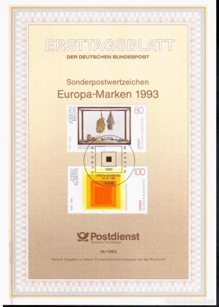 Selos: ALEMANIA EUROPA 1993 ARTE PINTURA JOSEF ALBERS JOSEPH BEUYS