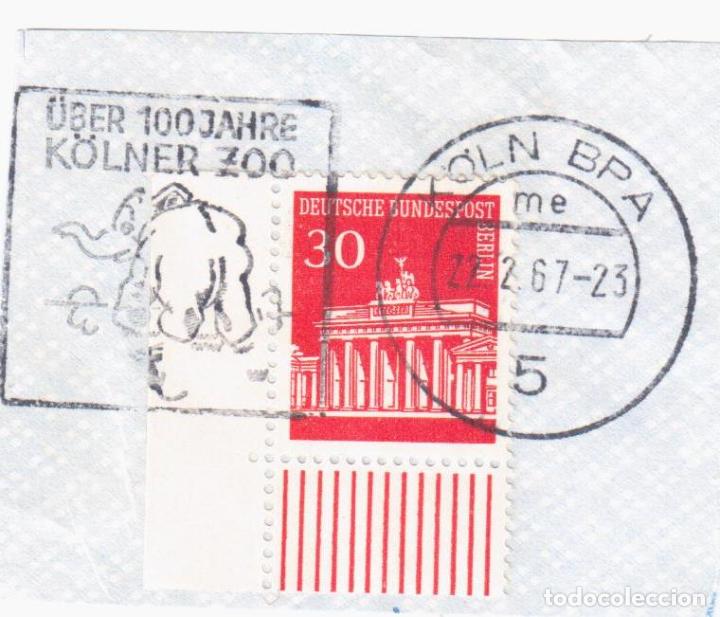 Timbres: ALEMANIA KOLN 1967 FRAGMENTO 100 JAHRE ZOO ELEFANTE ELEPHANT